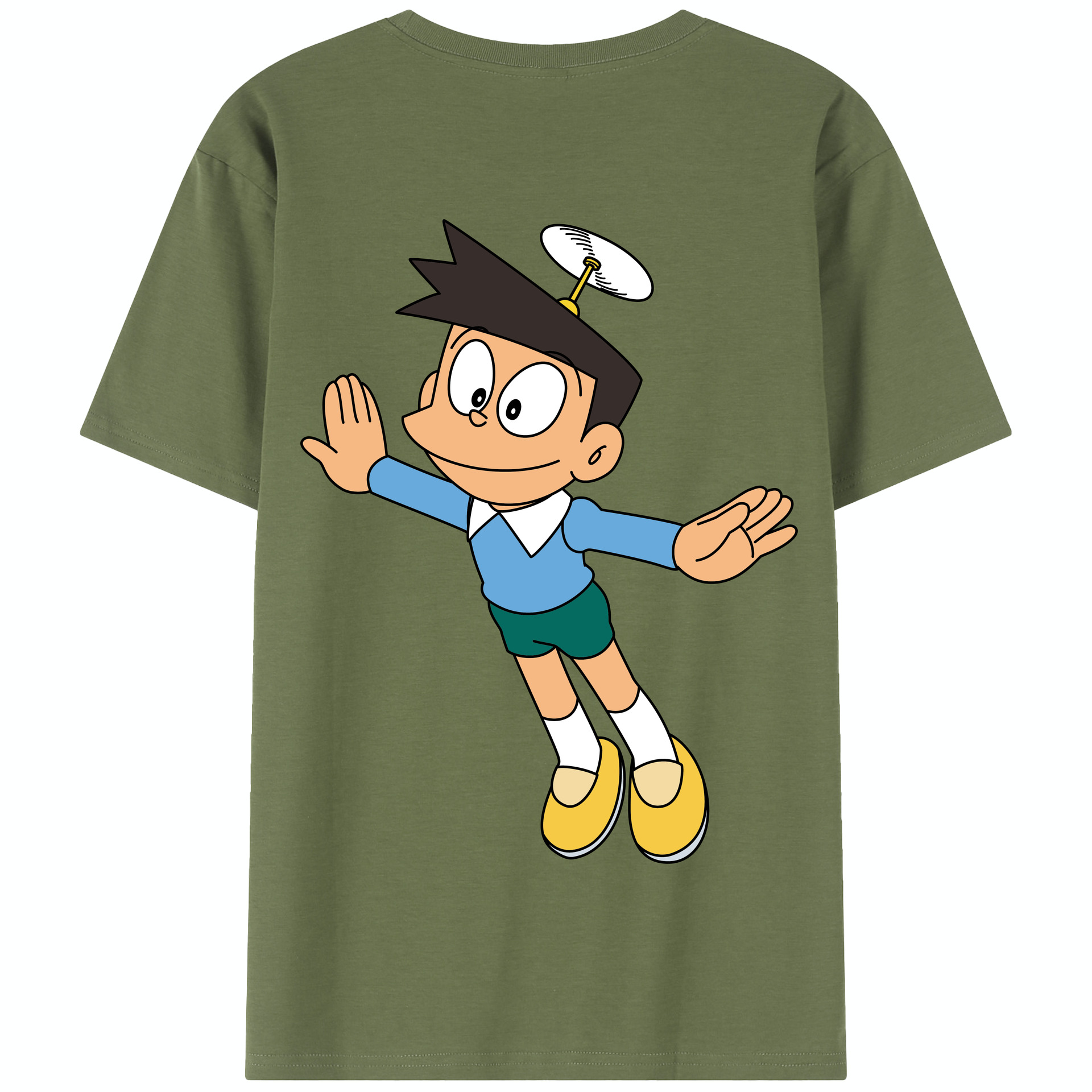 （画像用） ドラえもん 骨川 スネ夫 Doraemon Honekawa Suneo 綿100％半袖Tシャツ（背面プリント）